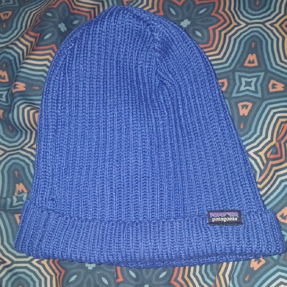 Patagonia Royal Blue Ribbed Knit Beanie